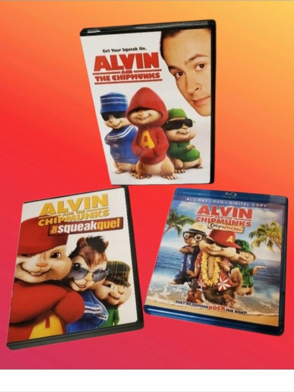 3 Alvin and the Chipmunks The Squeakquel & Chipwrecked DVDs